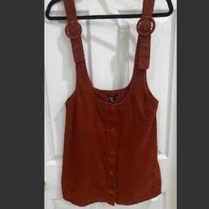 Forever 21 (F21) - Corduroy Burnt Orange Overall Skirt